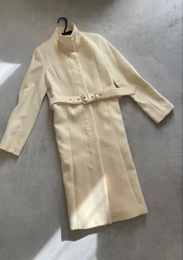 OZOC 벨트 포함 롱 코트 38 아이보리