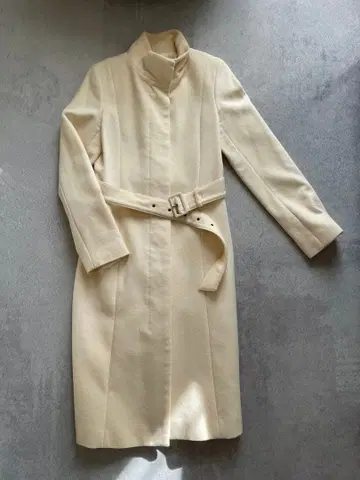 OZOC 벨트 포함 롱 코트 38 아이보리
