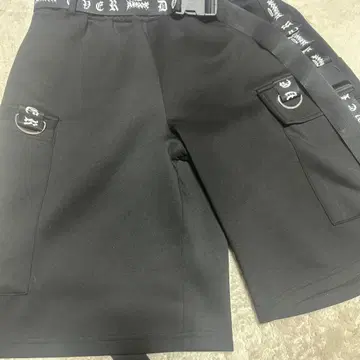 volcan&aphrodite 서브컬쳐 로고 벨트 하프 팬츠 블랙