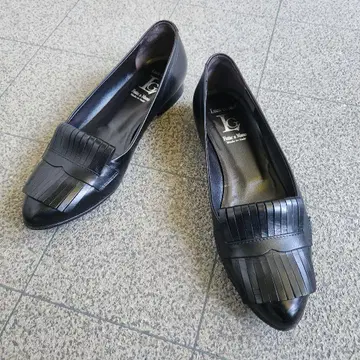 Luca Grossi 프린지 펌프스 로퍼 이탈리아 블랙 38 24.5cm