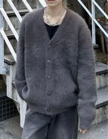 [ Chikashitsu + ] hairy knit cardigan