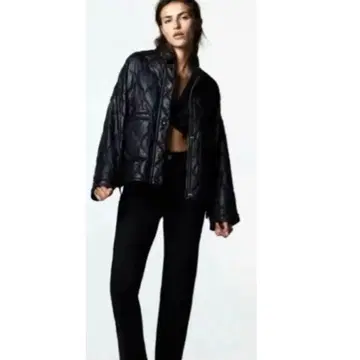 ZARA 인조 가죽 퍼프 자켓 L