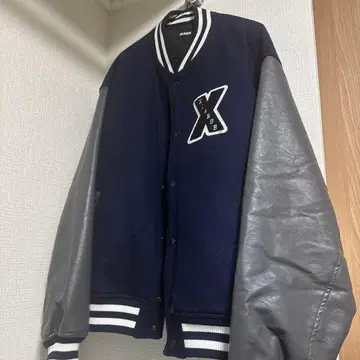 XLARGE 바시티 자켓 네이비/그레이 XL