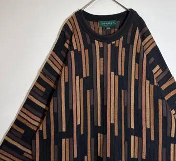 TUNDORA 툰드라 캐나다제 멀티 컬러 올 패턴 니트 스웨터