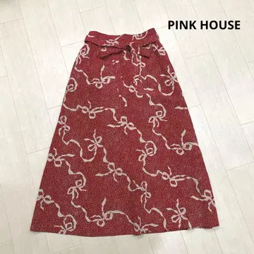 PINK HOUSE 핑크하우스 리본 무늬 롱 스커트 S-XS 사이즈