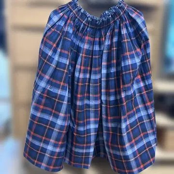 J. Sloane 네이비 계열 체크 플레어 스커트 M