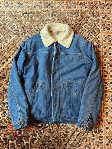 파이브 브라더 보아 옷깃 런치 코트 데님 자켓