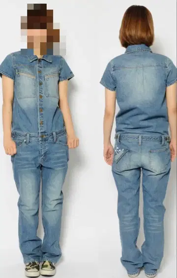 데님 올인원 숏 슬리브