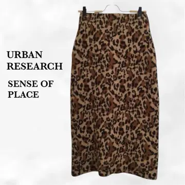 [센스 오브 플레이스] 타이트 스커트 [F] 브라운 레오파드 허리밴딩