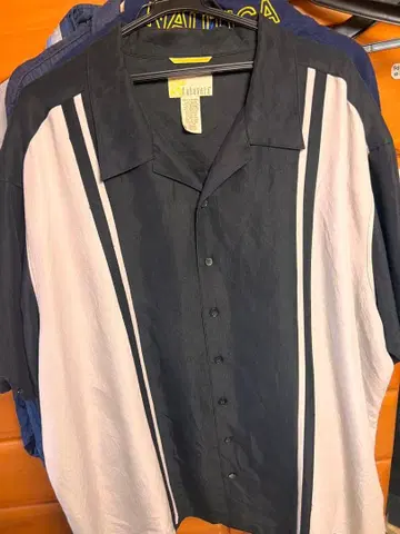 Cubavera 스트라이프 반팔 셔츠 3XL