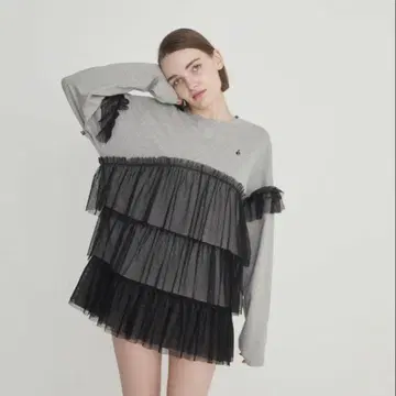 epine 튤 프릴 T 그레이