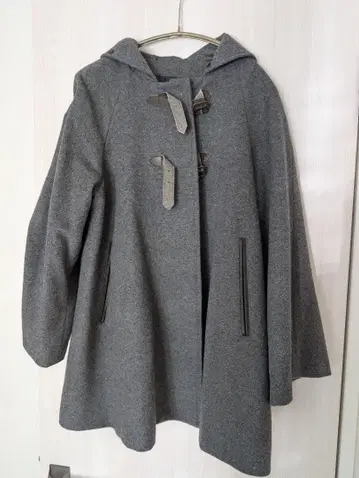 캐시미어 코트 쿠미쿄쿠 KUMIKYOKU 그레이 후드 부착 더플 코트