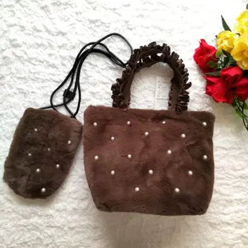 미사용 새상품 티에두르 인조 모피 백 & 미니백 2세트