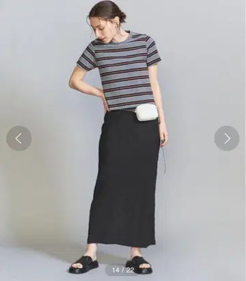 셔링 타이트 스커트 - 워셔블 S