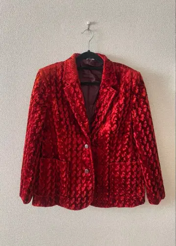 레드 벨벳 테일러드 자켓