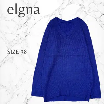 엘르 가나 포인트 컬러 심플 스테디셀러 무지 V넥 긴팔 니트 스웨터 M