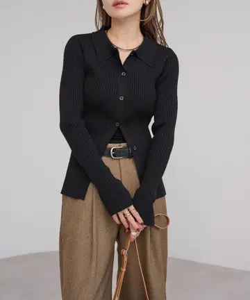 [새상품] 리브 블랙 긴팔 스웨터