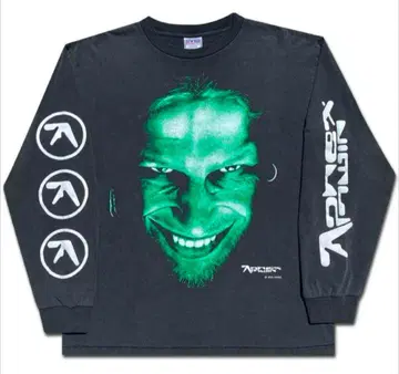 레어 XL 새상품 Aphex Twin 롱티셔츠 블랙 HWBD