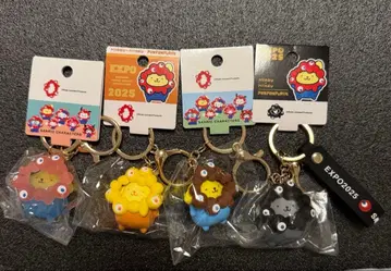 산리오 미야쿠미야쿠 입체 마스코트 키링 폼폼푸딩 4개 세트