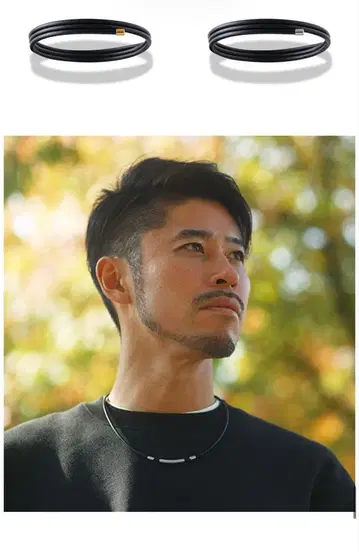 반델 블랙 목걸이 골드 악센트