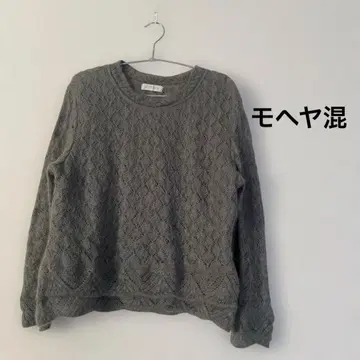 CORDIER 모헤어 혼방 레이스 편직 긴팔 니트