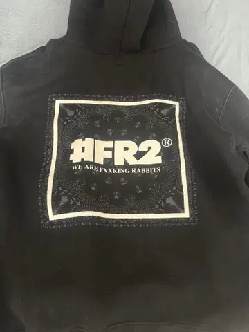 #FR2 백 프린트 블랙 후드티
