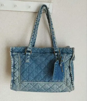 레어! waffish waffle 데님 퀼팅 토트백