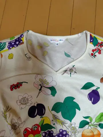 LEONARD 후르츠 패턴 긴팔 셔츠 40