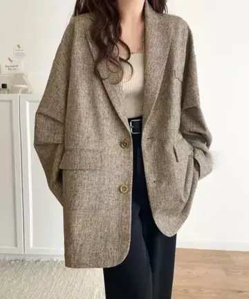 드롭 숄더 테일러드 자켓