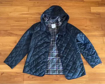 매킨토시 퀼팅 자켓 체크 안감 후드 부착
