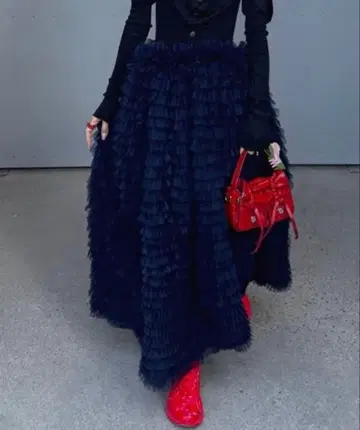 bibiy풍 볼륨 튤 롱 스커트