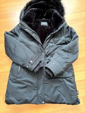 ZARA trf 퍼 포함 다운 코트 블랙 M 자라