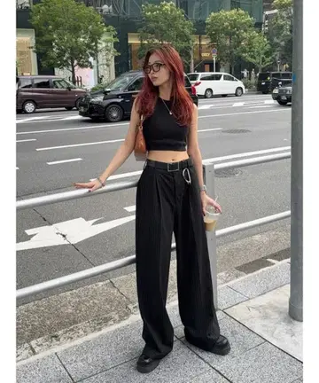 [ MOUSSY ] 드롭 웨이스트 슬랙스