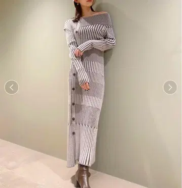 snidel: 비대칭 버튼 니트 원피스