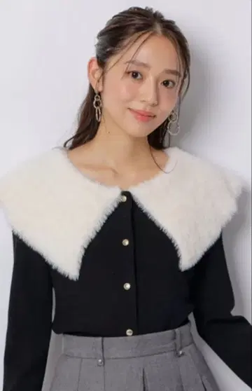 택 포함 새상품 JUSGLITTY 퍼리 컬러 2WAY 니트