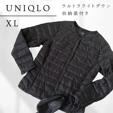 유니클로 울트라 라이트 다운 XL 블랙 자켓 주머니 포함 노카라