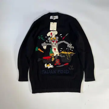 새상품 미사용 카르테 잭 니트 스웨터 블랙 42 XL 울