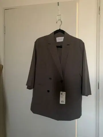 OPAQUE.CLIP 그레이 더블 브레스트 자켓 40/L