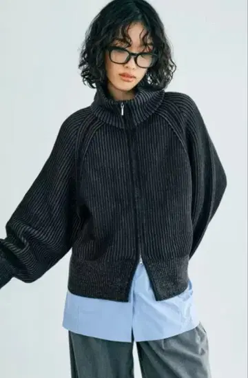 lepsim 7 게이지 리브 ZIP 가디건