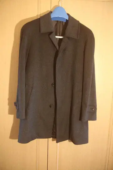 캐시미어 100% 하프 코트 그레이 남성용 LL 사이즈 유스드