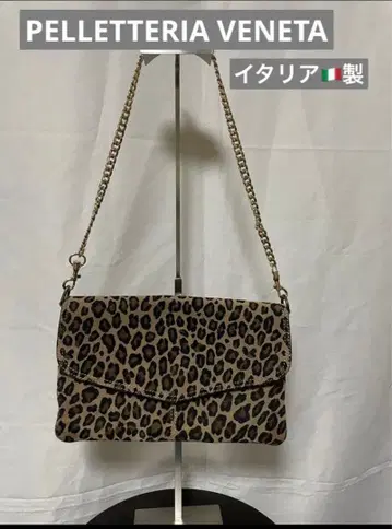 PELLETTERIA VENETA 레오파드 무늬 숄더백 이탈리아제