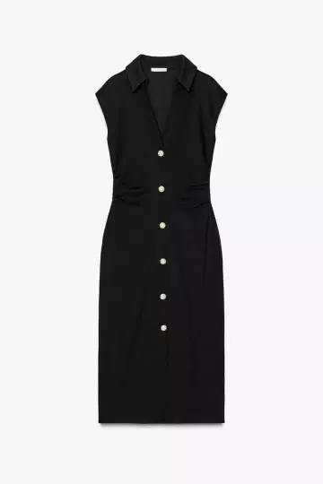 ZARA 블랙 슬리브리스 롱 원피스