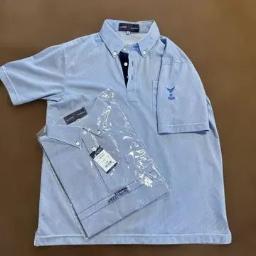 아시야 학원 여름옷 반팔 피케 셔츠 L 스카이블루