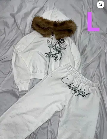 9090 girl Cross Logo glitter 셋업