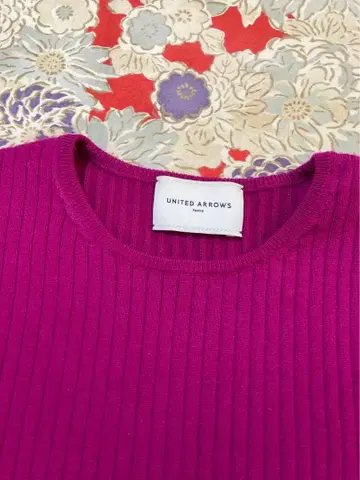 유나이티드 애로우즈 캐시미어 실크 리브 니트