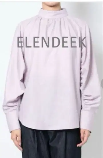 ELENDEEK 긴팔 블라우스 스탠드 카라 퍼플 라벤더