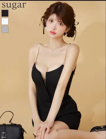 블랙 미니 드레스 백 오픈