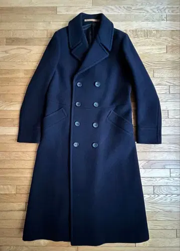 SCYE BASICS 더블 롱 코트 네이비