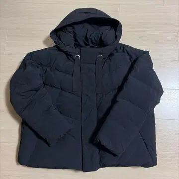 LOUNIE 후드 부착 블랙 다운 자켓