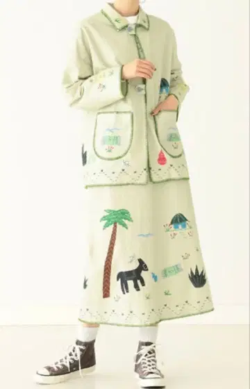 BEAMS BOY 멕시칸 프린트 스커트